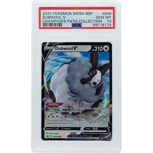2020 POKEMON SWSH BLACK STAR PROMO DUBWOOL V #49 PSA 10 - Graded Pokemon PSA 10