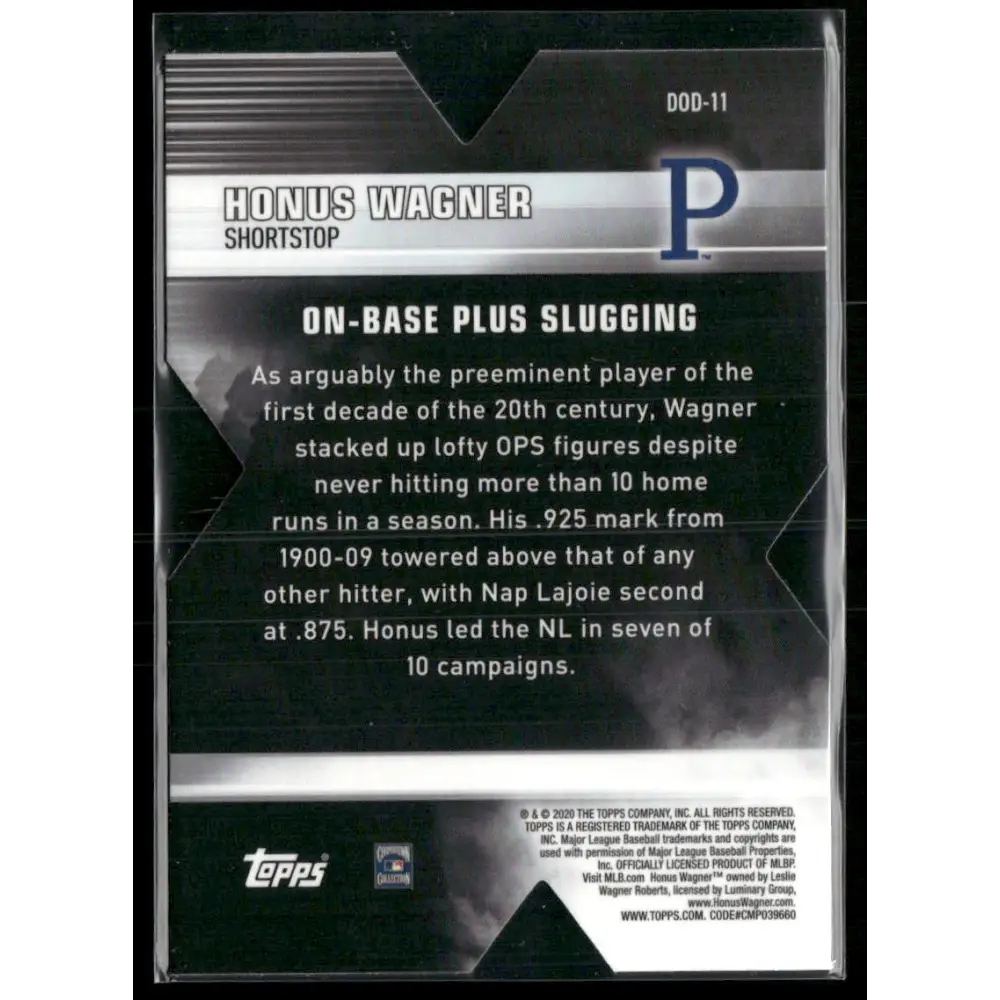 2020 Topps Chrome #DOD-11 Honus Wagner Decade of Dominance Die Cut
