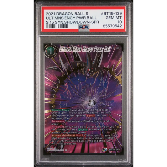 2021 DRAGON BALL SUPER 5 SAIYAN SHOWDOWN ULT MINUS POWER BALL #BT15-139 - PSA 10 - Graded DBZ PSA 10