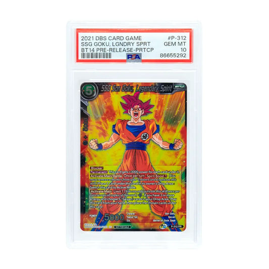 2021 DRAGON BALL SUPER CROSS SPIRITS SSG GOKU LGNDRY SPRT #P-312 - PSA 10 - Graded DBZ PSA 10