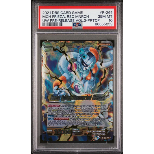 2021 DRAGON BALL SUPER UNISON WARRIOR MCH FRIEZA RSC MNRCH #P-265 - PSA 10 - Graded DBZ PSA 10