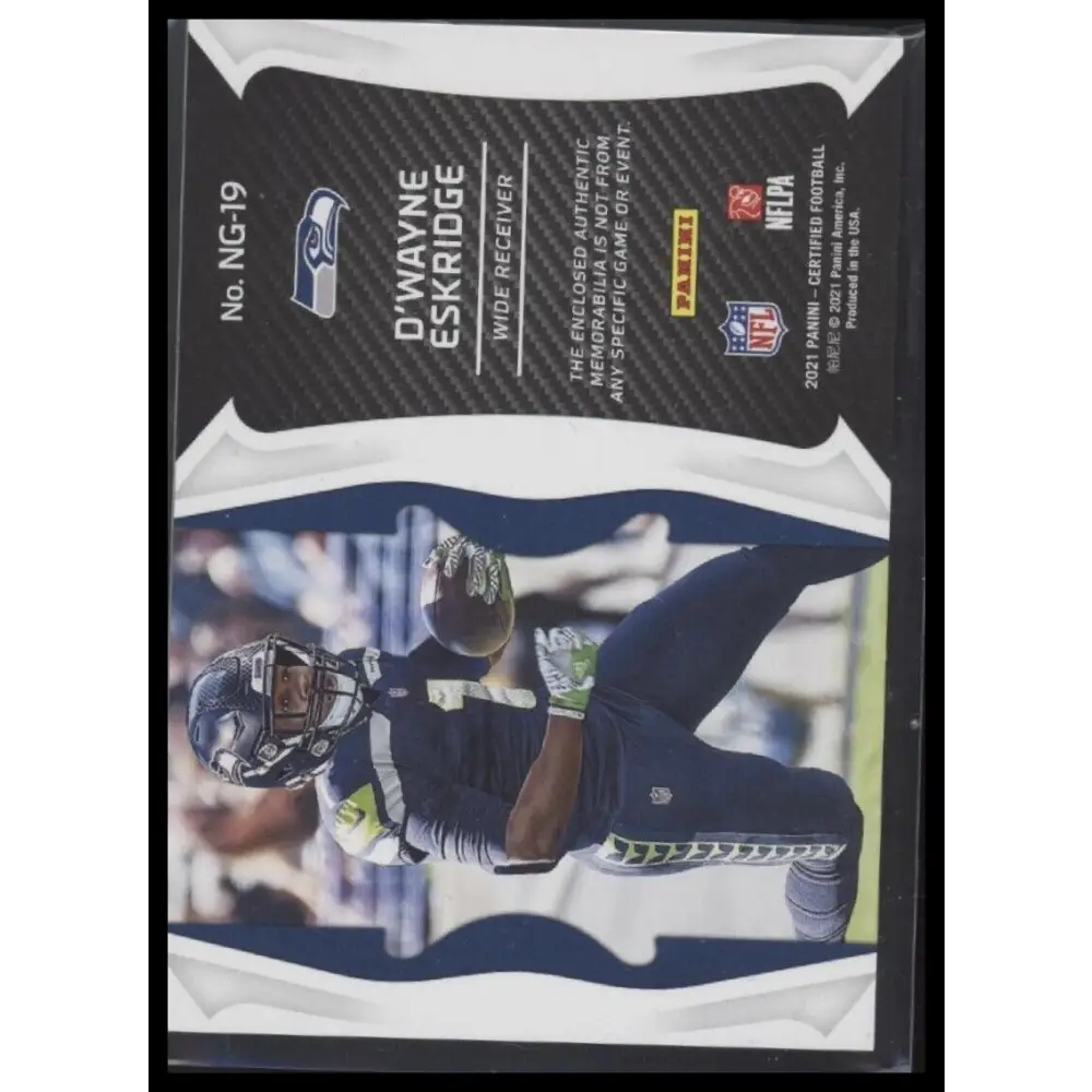 2021 Panini Certified D’Wayne Eskridge New Generation Jerseys Mirror Teal #/50
