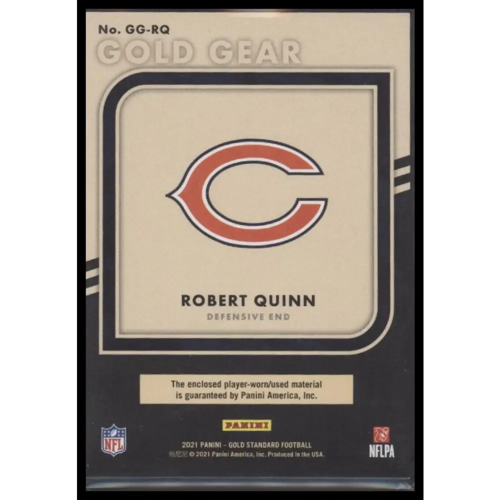 2021 Panini Gold Standard #GG-RQ Robert Quinn Gold Gear Prime #/49