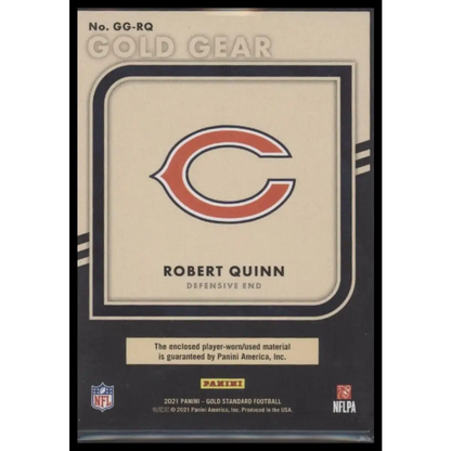 2021 Panini Gold Standard #GG-RQ Robert Quinn Gold Gear Prime #/49
