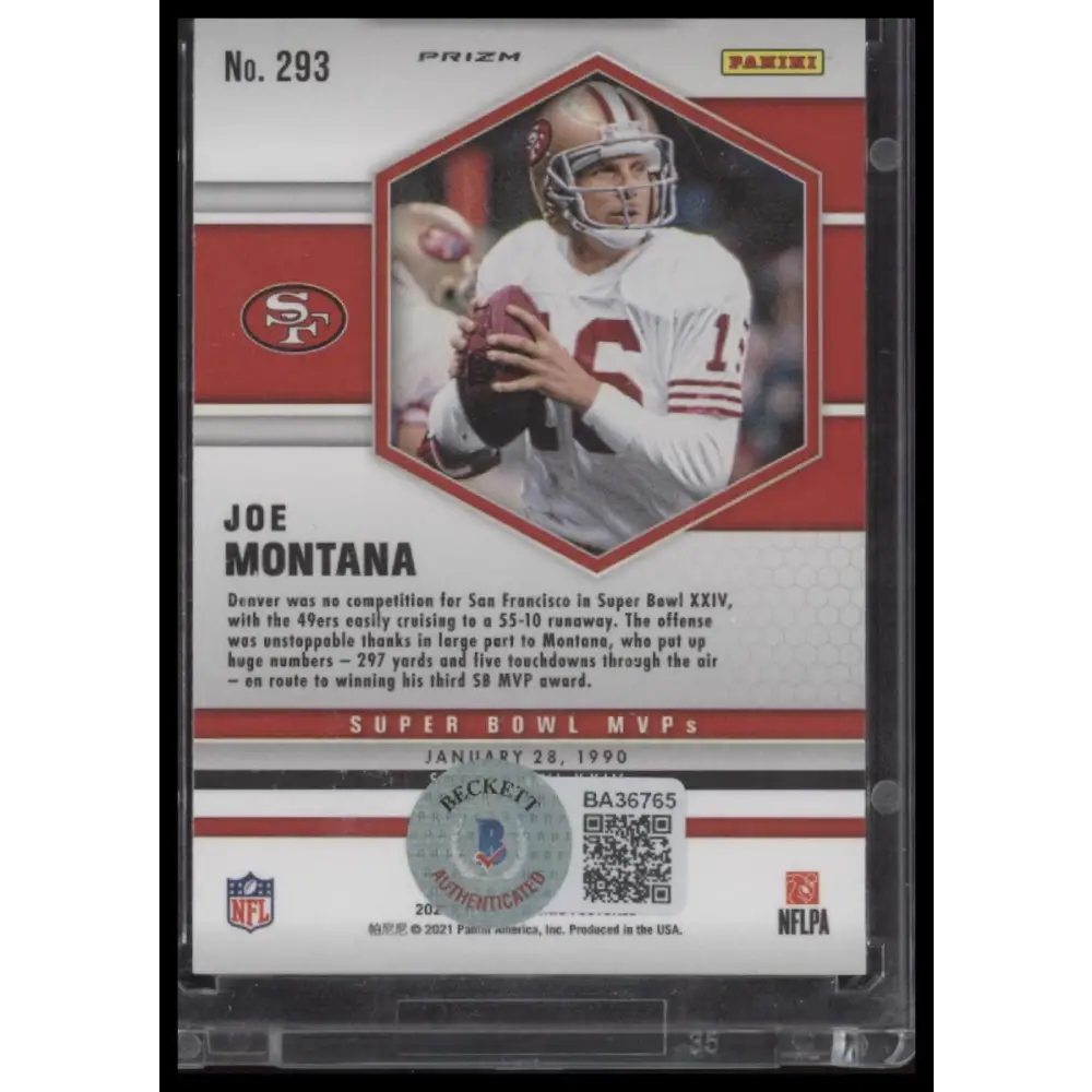 2021 Panini Mosaic #293 Joe Montana Choice Prizm - Certified Auto
