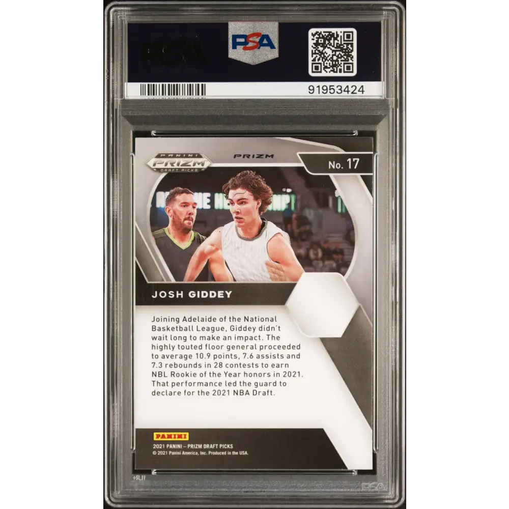 2021 PANINI PRIZM DRAFT PICKS JOSH GIDDEY ORANGE ICE PRIZM #17 - PSA 10 ROOKIE CARD - Graded Sports Cards PSA 10