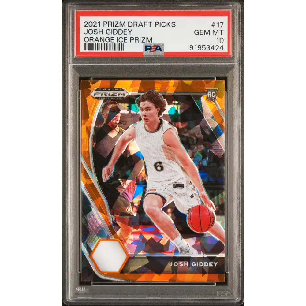 2021 PANINI PRIZM DRAFT PICKS JOSH GIDDEY ORANGE ICE PRIZM #17 - PSA 10 ROOKIE CARD - Graded Sports Cards PSA 10