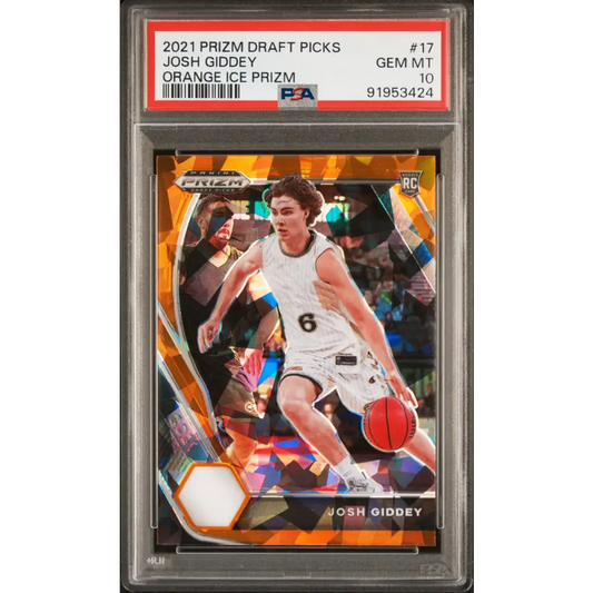 2021 PANINI PRIZM DRAFT PICKS JOSH GIDDEY ORANGE ICE PRIZM #17 - PSA 10 ROOKIE CARD - Graded Sports Cards PSA 10