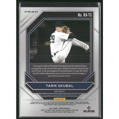 2021 Panini Prizm Tarik Skubal Rookie Autographs Red Donut Circles Prizm #/49