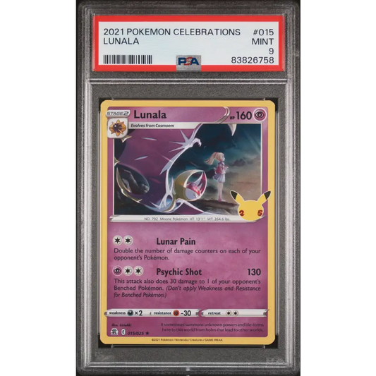2021 POKEMON CELEBRATIONS LUNALA #15 PSA 9 - Graded Pokémon PSA 9