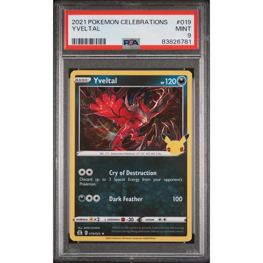 2021 POKEMON CELEBRATIONS YVELTAL #19 - PSA 9 - Graded Pokémon PSA 9