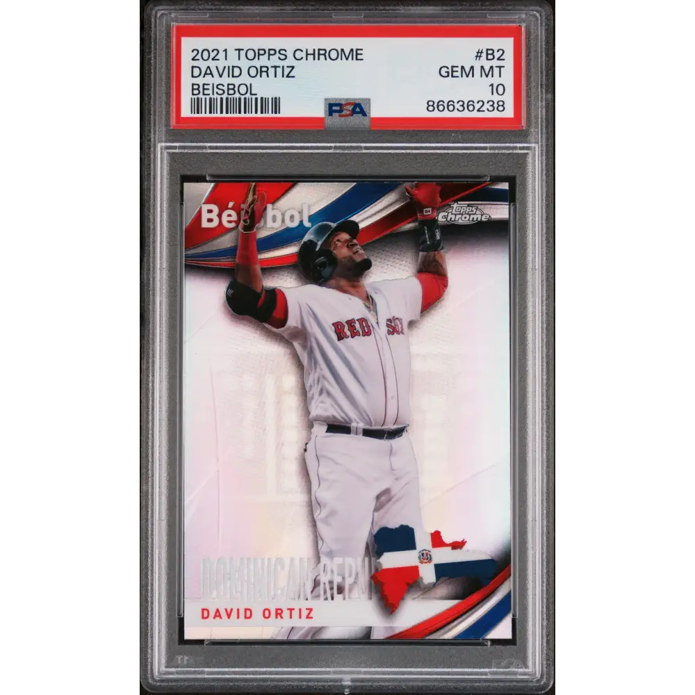 2021 TOPPS CHROME BEISBOL DAVID ORTIZ BEISBOL #B2 - PSA 10 - Graded Sports Cards PSA 10