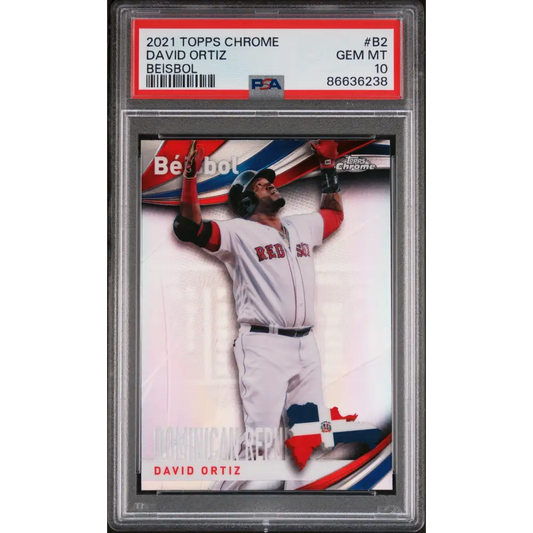 2021 TOPPS CHROME BEISBOL DAVID ORTIZ BEISBOL #B2 - PSA 10 - Graded Sports Cards PSA 10