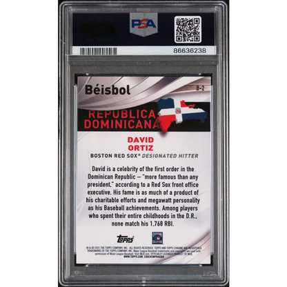 2021 TOPPS CHROME BEISBOL DAVID ORTIZ BEISBOL #B2 - PSA 10 - Graded Sports Cards PSA 10