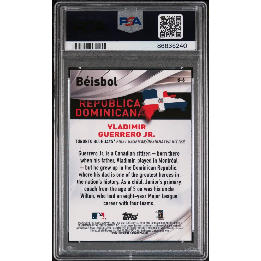 2021 TOPPS CHROME BEISBOL VLADIMIR GUERRERO JR #B6 - PSA 10 - Graded Sports Cards PSA 10