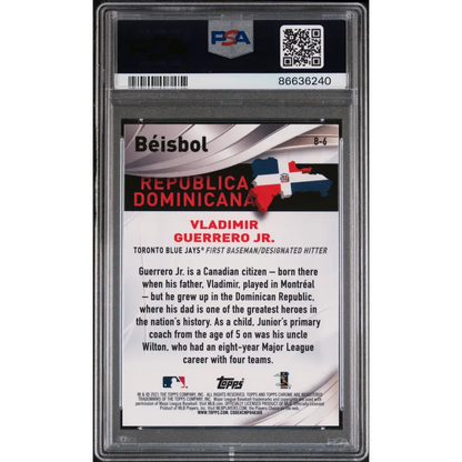 2021 TOPPS CHROME BEISBOL VLADIMIR GUERRERO JR #B6 - PSA 10 - Graded Sports Cards PSA 10