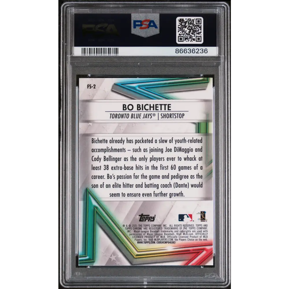 2021 TOPPS CHROME FUTURE STARS BO BICHETTE #FS2 - PSA 10 - Graded Sports Cards PSA 10