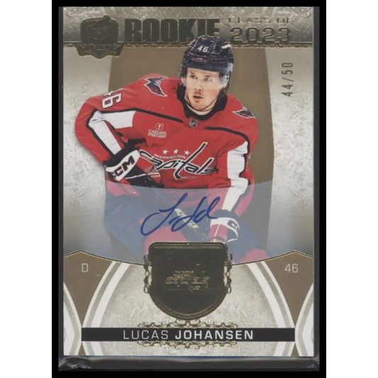 2022-23 The Cup Lucas Johansen Rookie Class of 2023 Gold Foil Autographs #/50