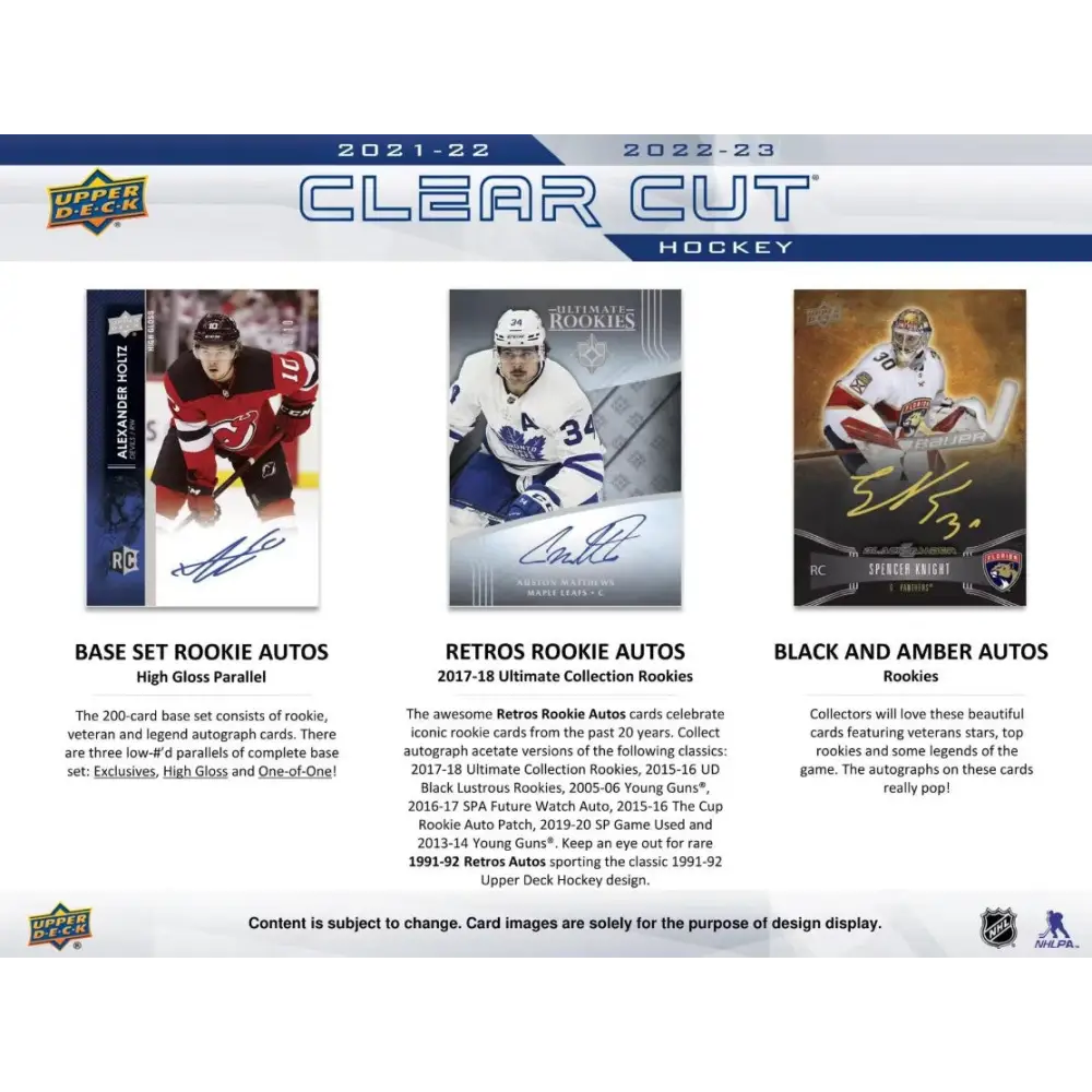 2022/23 Upper Deck Clear Cut Hockey Hobby Box