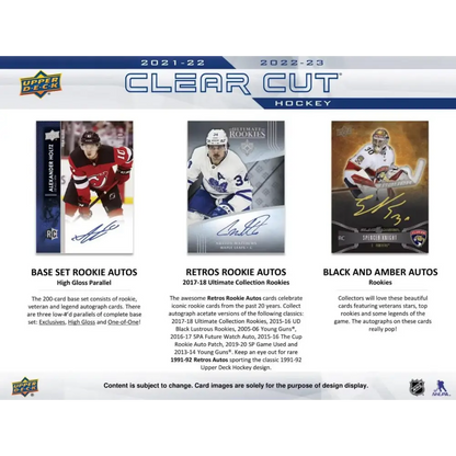 2022/23 Upper Deck Clear Cut Hockey Hobby Box