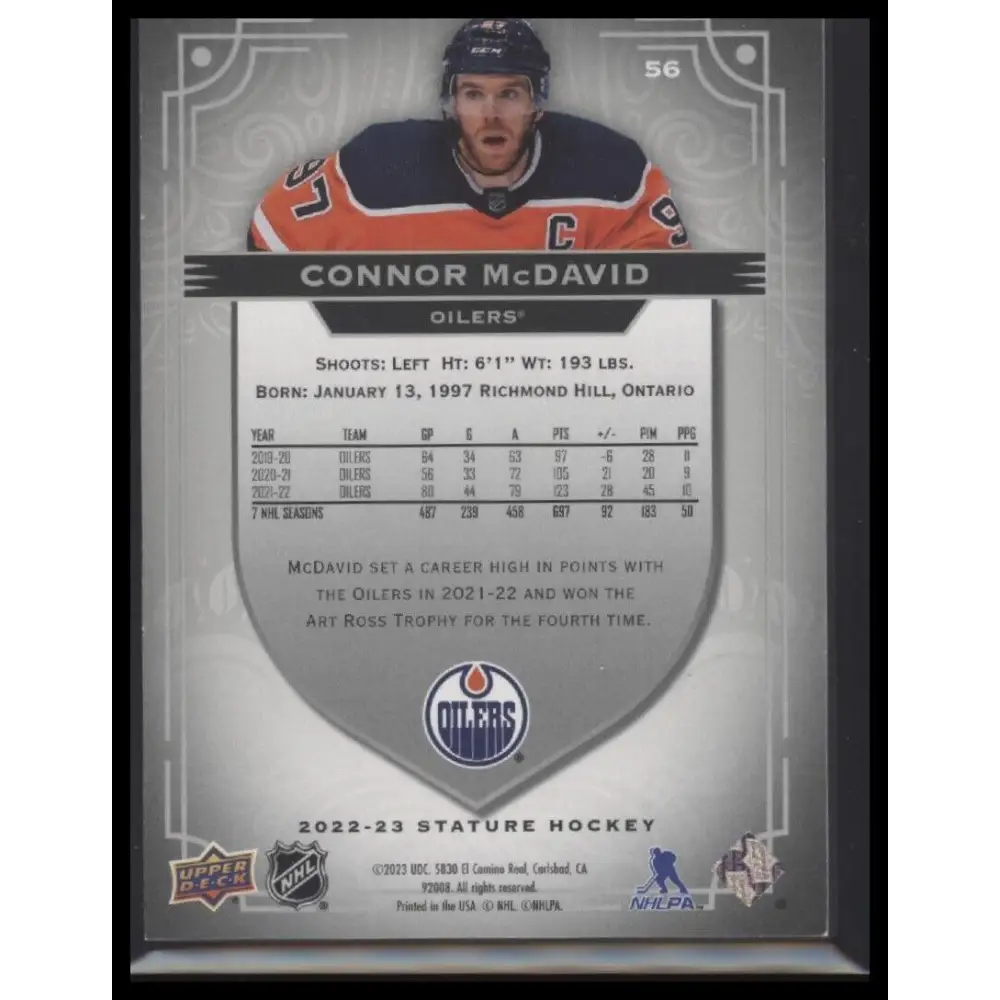 2022-23 Upper Deck Stature #56 Connor McDavid