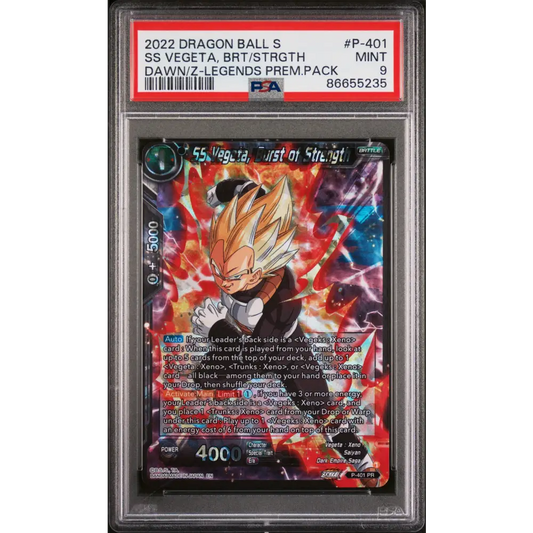 2022 DRAGON BALL SUPER DAWN OF THE Z-LEGENDS SS VEGETA BRS/STRGTH #P-401 PSA 9 - Graded DBZ PSA 9