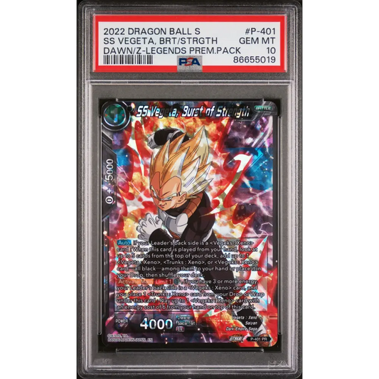 2022 DRAGON BALL SUPER DAWN OF THE Z-LEGENDS SS VEGETA BRS/STRGTH #P-401 PSA 10 - Graded DBZ PSA 10