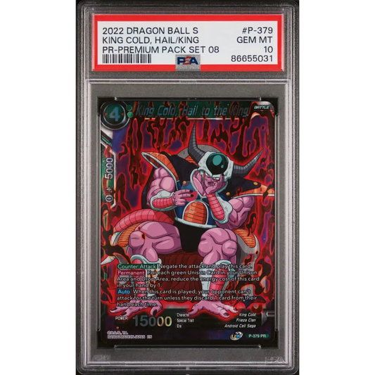 2022 DRAGON BALL SUPER KING COLD HAIL/KING #P-379 - PSA 10 - Graded DBZ PSA 10