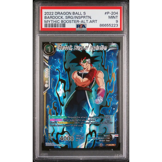 2022 DRAGON BALL SUPER MYTHIC BOOSTER BARDOCK SRG/INSPRTN. #P-204 - PSA 9 - Graded DBZ PSA 9
