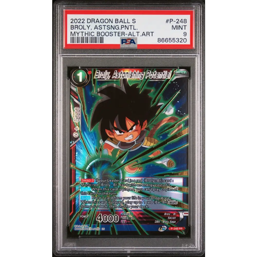 2022 DRAGON BALL SUPER MYTHIC BOOSTER BROLY ASTSNG.PNTL. #P-248 - PSA 9 - Graded DBZ PSA 9