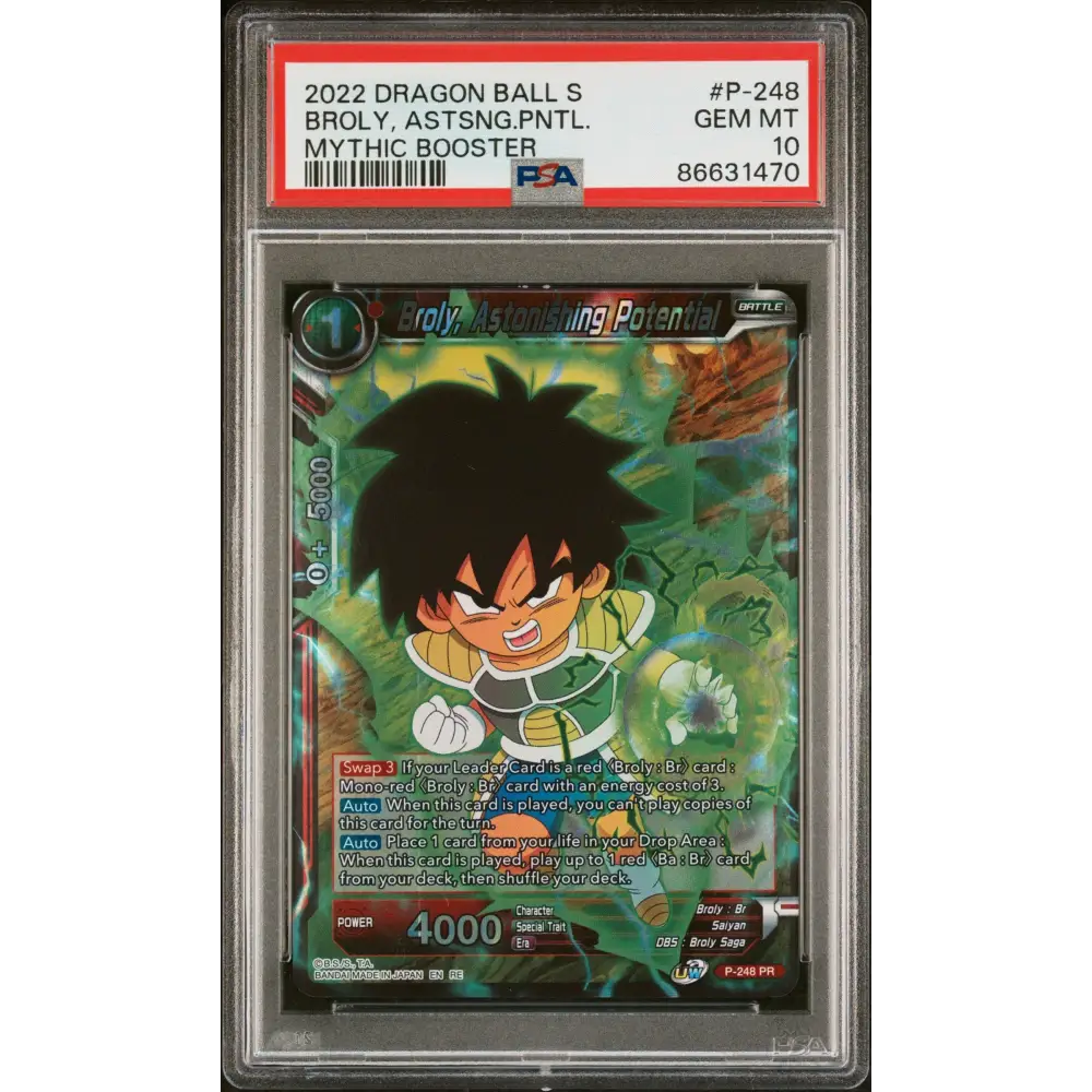 2022 DRAGON BALL SUPER MYTHIC BOOSTER BROLY ASTSNG.PNTL. #P-248 - PSA 10 - Graded DBZ PSA 10