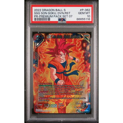 2022 DRAGON BALL SUPER REALM OF THE GODS 7 SSG GOKU DVN RSTRNT #P-362 - PSA 10 - Graded DBZ PSA 10