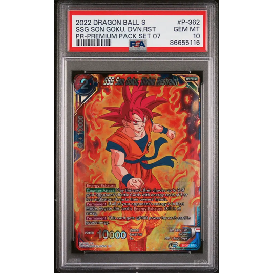 2022 DRAGON BALL SUPER REALM OF THE GODS 7 SSG GOKU DVN RSTRNT #P-362 - PSA 10 - Graded DBZ PSA 10