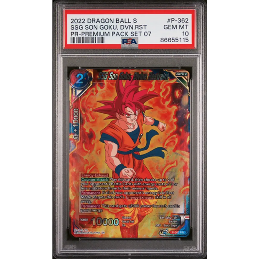 2022 DRAGON BALL SUPER REALM OF THE GODS 7 SSG GOKU DVN RSTRNT #P-362 - PSA 10 - Graded DBZ PSA 10