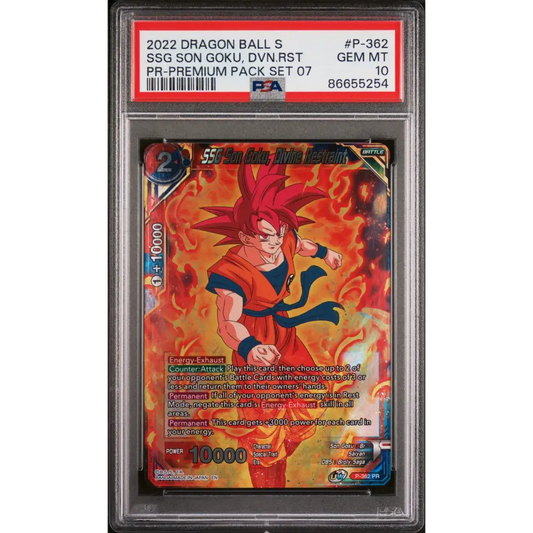 2022 DRAGON BALL SUPER REALM OF THE GODS 7 SSG GOKU DVN RSTRNT #P-362 - PSA 10 - Graded DBZ PSA 10