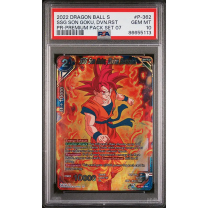2022 DRAGON BALL SUPER REALM OF THE GODS 7 SSG GOKU DVN RSTRNT #P-362 - PSA 10 - Graded DBZ PSA 10