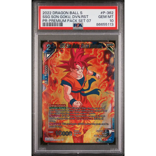 2022 DRAGON BALL SUPER REALM OF THE GODS 7 SSG GOKU DVN RSTRNT #P-362 - PSA 10 - Graded DBZ PSA 10