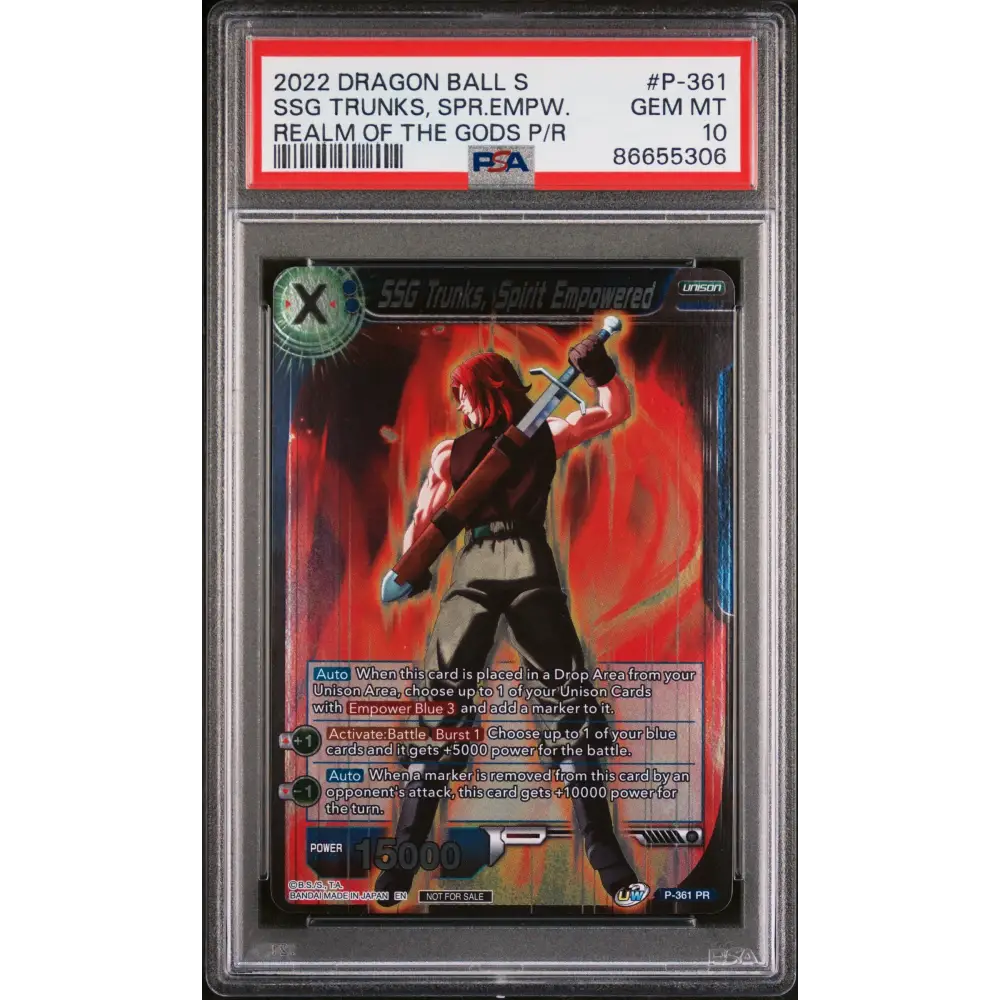 2022 DRAGON BALL SUPER SSG TRUNKS SPR.EMPW. #P-361 - PSA 10 - Graded DBZ PSA 10