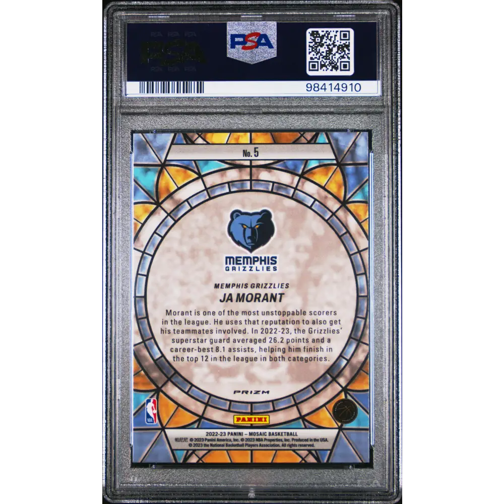 2022 Panini Mosaic Stained Glass #5 Ja Morant PSA 10
