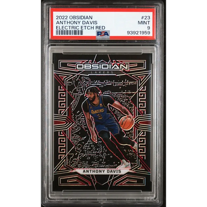 2022 Panini Obsidian #23 Anthony Davis Electric Etch Red PSA 9 #1/5