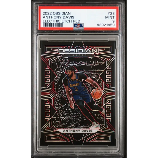2022 Panini Obsidian #23 Anthony Davis Electric Etch Red PSA 9 #1/5