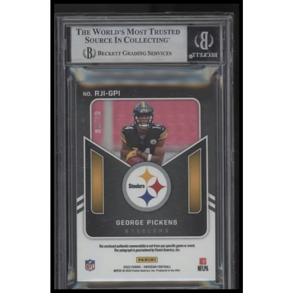 2022 Panini Obsidian Rookie Jersey Ink Electric Etch Red George Pickens BGS 9.0