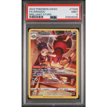 2022 POKEMON SWORD & SHIELD BRILLIANT STARS Full Art ARIADOS #TG09 PSA 9 - Graded Pokémon PSA 9