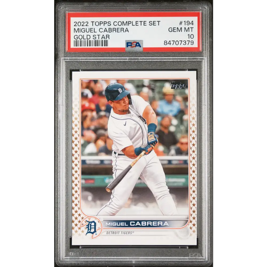 2022 TOPPS COMPLETE SET MIGUEL CABRERA GOLD STAR #194 - PSA 10 - Graded Sports Cards PSA 10