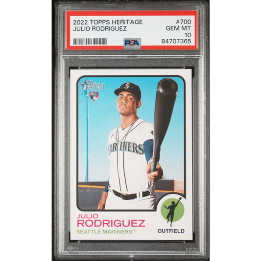 2022 TOPPS HERITAGE JULIO RODRIGUEZ #700 - PSA 10 ROOKIE CARD - Graded Sports Cards PSA 10