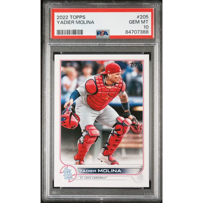 2022 TOPPS YADIER MOLINA #205 - PSA 10 - Graded Sports Cards PSA 10