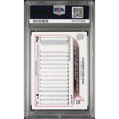 2022 TOPPS YADIER MOLINA #205 - PSA 10 - Graded Sports Cards PSA 10