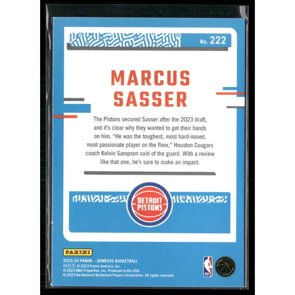 2023-24 Donruss #222 Marcus Sasser Choice