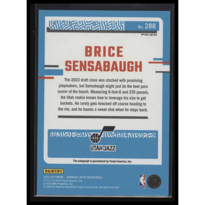 2023-24 Donruss #292 Brice Sensabaugh Rated Rookies Signatures Choice