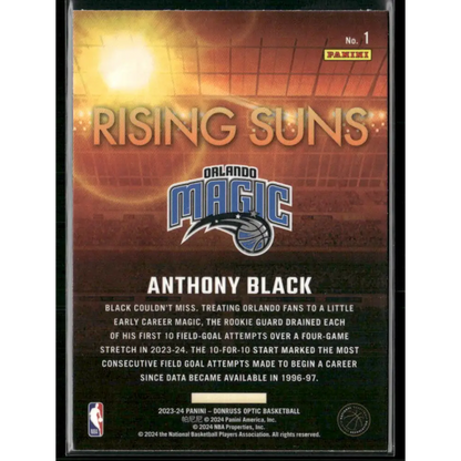 2023-24 Donruss Optic #1 Anthony Black Rising Suns